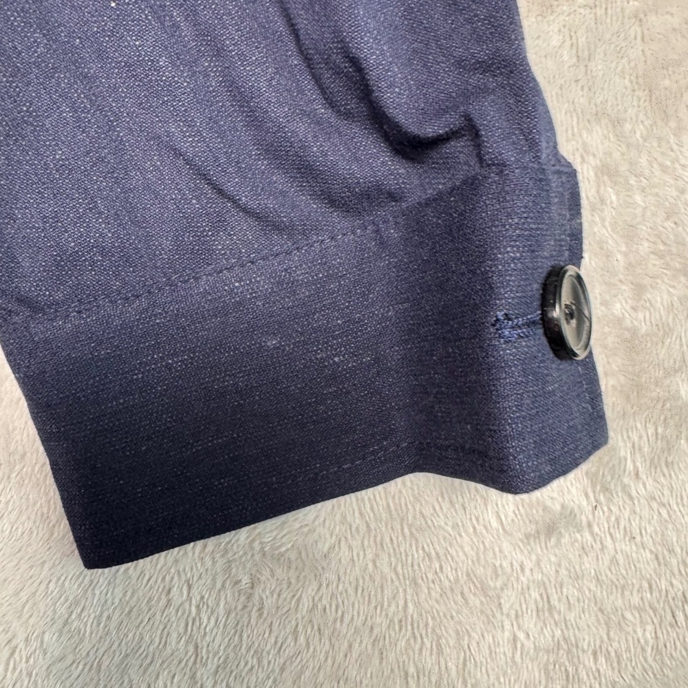 NWT Collars & Co The Maverick Blazer Linen Blend Button Front Jacket XXL Navy - Picture 9 of 12